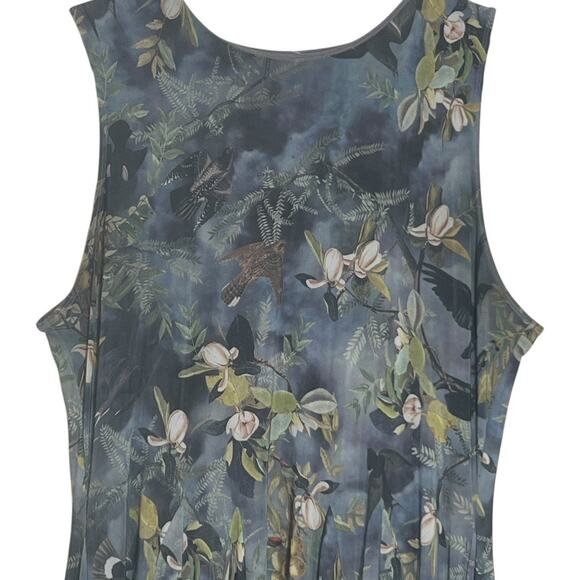 Blackmilk Night Bird Swoop Maxi Sleeveless Asymmetrical Limited Dress Size XL - Picture 4 of 15